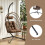 Living And Home Swing Hanging Egg Chair with Cushion and Headrest, Brown + Black 3