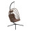 Living And Home Swing Hanging Egg Chair with Cushion and Headrest, Brown + Black 5