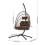 Living And Home Swing Hanging Egg Chair with Cushion and Headrest, Brown + Black 6