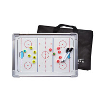 Ice Hockey Tactical Coaching Board Double Sided Magnetic Whiteboard Aluminium Frame with Markers Chess Pieces Carry Bag