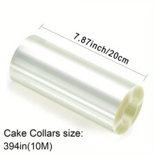 Film alimentaire pour gâteaux, rouleau transparent de 10 mètres de long, idéal pour les desserts et mousses professionnels.