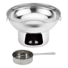 Roestvrijstalen alcoholbrander/warmhoudpan, zilverkleurig, 21x21x12,5 cm, outdoor kookgerei voor kamperen, backpacken en picknicken.