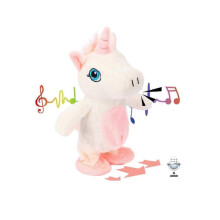 Sprechendes Einhorn Spielzeug, interaktiv mit Sprachwiederholung und Bewegung für Kinder, 20 cm