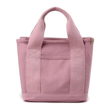 Dameshandtas van canvas, roze, opvouwbaar, met meerdere vakken, werktas, schooltas, reistas