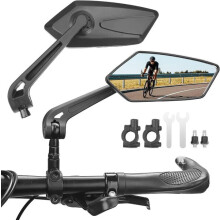 Rétroviseur pour vélo, vision grand angle à 360, lentille en acrylique PMMA durable, fixation réglable sur le guidon pour vélos de route et VTT