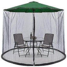 Mosquitera con cremallera para sombrilla de terraza o restaurante al aire libre, malla de poliéster negra, 300x230cm