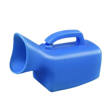 Tragbares Urinal für Frauen, blau, 1000 ml, Kunststoff, Nachttischurinal mit Deckel für Senioren