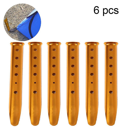Aluminium Triangular Tent Pegs for Sand Snow Ground, 6-Pack, Bright Gold, 31cm
