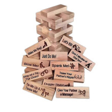 Super freches Blockturm-Spiel, 48-teiliges Holzstapelset für Paare, Date-Night, Party, Valentinstag-Aktivitäten