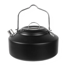 Bouilloire de camping en acier inoxydable, théière portable pour les pique-niques et les randonnées en plein air, capacité de 1,5 L