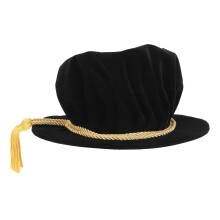 Schwarzer Velours-Doktorhut (Tam Hat) für Erwachsene, leichtes Zeremonienaccessoire für akademische Veranstaltungen zur Promotion