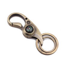 Bronze Compass Keychain for Hiking Backpack, Camping Navigation Pendant for Outdoor Survival