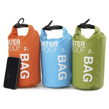 Waterdichte outdoor dry bag 2L Oranje met oprolsluiting voor kamperen, varen en kajakken