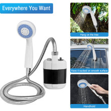 Tragbare Campingdusche mit 4400-mAh-Akku und digitaler Temperaturanzeige für Outdoor-Reisen, Strandbesuche und Tierpflege
