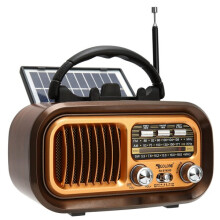Kleiner tragbarer Retro-Radio-Bluetooth-Lautsprecher mit Solarbetrieb, AM/FM-Kurzwellenempfang für den Außenbereich