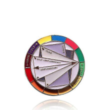 Spinning Colour Compass Enamel Pin Rotatable Palette Brooch Wheel Badge for Backpacks Jackets