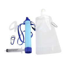Notfall-Wasserfilter-Strohhalm für Outdoor-Aktivitäten, 0,01 Mikron Ultrafiltrationsmembran, tragbar für Camping und Wandern