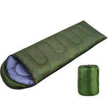 Schlafsack für Erwachsene zum Campen, leichtes Hohlgewebe aus Baumwolle, Armeegrün, Komforttemperaturbereich 10-20 C