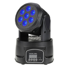 Moving Head Light 105W RGBW 4-in-1 with 7 LEDs, DMX512 Control, 540 Pan for Indoor Stage and Party Lighting