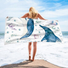 Travel Towel 75x150cm Superfine Fibre Quick-Drying Beach Swimming Ocean Themed