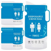 Packung mit 24 tragbaren Einweg-Urinbeuteln 750 ml, auslaufsicher, für Reisen und Camping