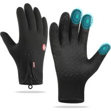 Guanti invernali compatibili con touchscreen, con impugnatura in silicone antiscivolo e fodera leggera, ideali per ciclismo, corsa e guida.