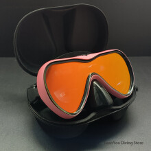 Pinke Schwimmmaske mit verspiegelten Gläsern zum Schnorcheln, Schwimmen und Tauchen