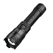 Lampe torche LED rechargeable, zoom réglable, étanche pour le camping, la randonnée et les activités de plein air