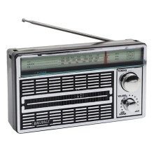 Tragbares Radio mit AM, FM und SW, USB-Aufladung, silberfarben für den Außeneinsatz