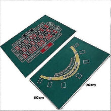 Double-sided Roll-up Casino Game Mat Non-woven Fabric 1mm Thick 60x90cm for Roulette Blackjack Craps Poker Party Bar Board Gaming