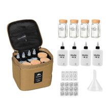 ShineTrip Camping Kruidenflessenset met Opbergtas, Draagbare Afgesloten Olieflessen voor Picknick en BBQ-benodigdheden