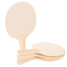 DIY Table Tennis Racket Blanks, Wooden Unpainted Paddles for Custom Painting, 4-Pack Set