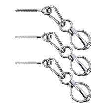 3 Sets Stainless Steel Horse Tie Rings Horse Tack Accessories with Snap Buckles for Equestrian Training Trailer Wash Rack Picket Line Use