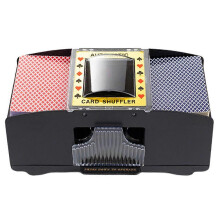 Automatic 4 Decks Card Shuffler Black Plastic for Poker Bridge Games Home Party Christmas Use