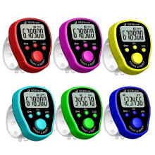 Electronic Finger Counter 5 Channel 4.5cm Display LED Backlight 0-999999 Count Range for Lap Sport Scores School Events Chanting Manual Counting