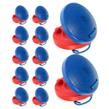 Wooden Castanets 12 Pcs Multi Coloured Kids Early Childhood Musical Toys for Preschool Music Classes Family Play