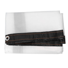 Transparent Polyethylene Sheet with Heat-Sealed Seams and Rust-Resistant Grommets for Outdoor Protection