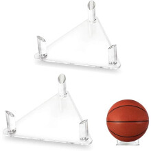 Sports Ball Display Stand, Clear Acrylic Holder for Basketball Volleyball Football, Tabletop Decor