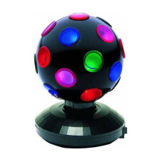 Rotating Party Light LED Disco Ball for Wall Mount or Stationary Use, 13cm Black Plastic