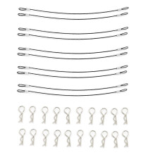 RC Car Body Shell Clips R Pins with Anti-Lost Ropes, 10 Sets, Black Composite Material, Compatible with 1/10 1/8 SCX10 Trx4 RC Cars