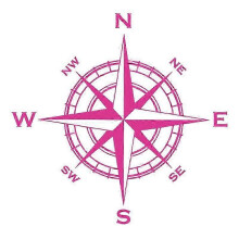 Nautical Compass Car Stickers Reflective Vinyl Decals for Rear Window, 2-Piece Set