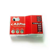 A3 Pro V2 6-Axis Gyroscope Stabilizer Flight Controller for RC Fixed-Wing Delta-Wing V-Tail Aeroplanes Red Plastic