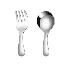 2 Piece Stainless Steel Fork and Spoon Set, Compact Cutlery for Camping, Picnics and Travel