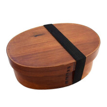 Wooden Sushi Lunch Box Portable Reusable 3 Compartments 700ml for Camping Travel