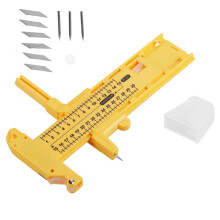 Rotary Circle Cutter Tool for Paper Cardboard Plastic Leather Craft, 12cm Scale, Safety Cover, Model 508, Yellow