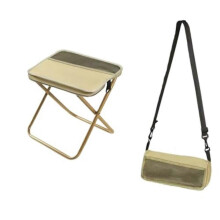Sgabello pieghevole portatile con borsa per il trasporto con cerniera, sedia da campeggio verde per esterni, design a zaino