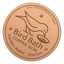 Copper Birdbath Cleaning Disc, 99.99% Pure Passivated Copper, Natural Algae Control for Up to 20 Days