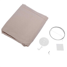 Round Dome Hanging Bed Canopy Mosquito Net Curtain for Baby Kids, Cotton Material, 240cm Height, Khaki