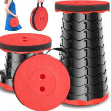 Portable Folding Stool Compact and Lightweight Adjustable Height 10 Positions Max Capacity 150kg for Camping Fishing Travel