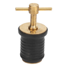 Marine 1 Inch Brass Rubber T-Handle Drain Plug Twist Turn Seal Design for Yachts Ships Bilge Beams Bait Wells Live Well Hulls